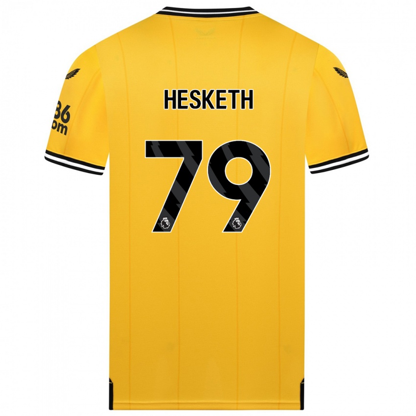 Dětské Owen Hesketh #79 Žlutá Domů Hráčské Dresy 2023/24 Dres