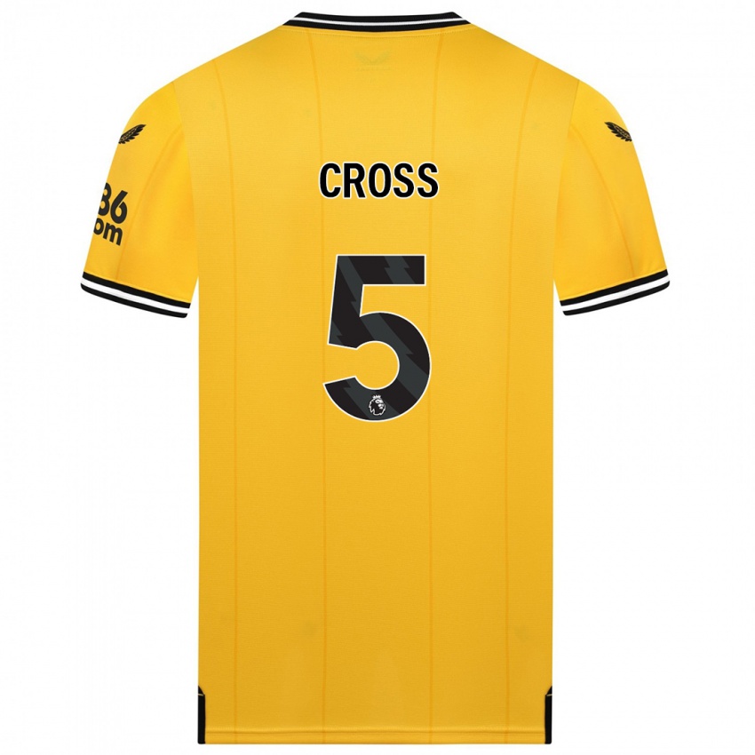 Dětské Emma Cross #5 Žlutá Domů Hráčské Dresy 2023/24 Dres