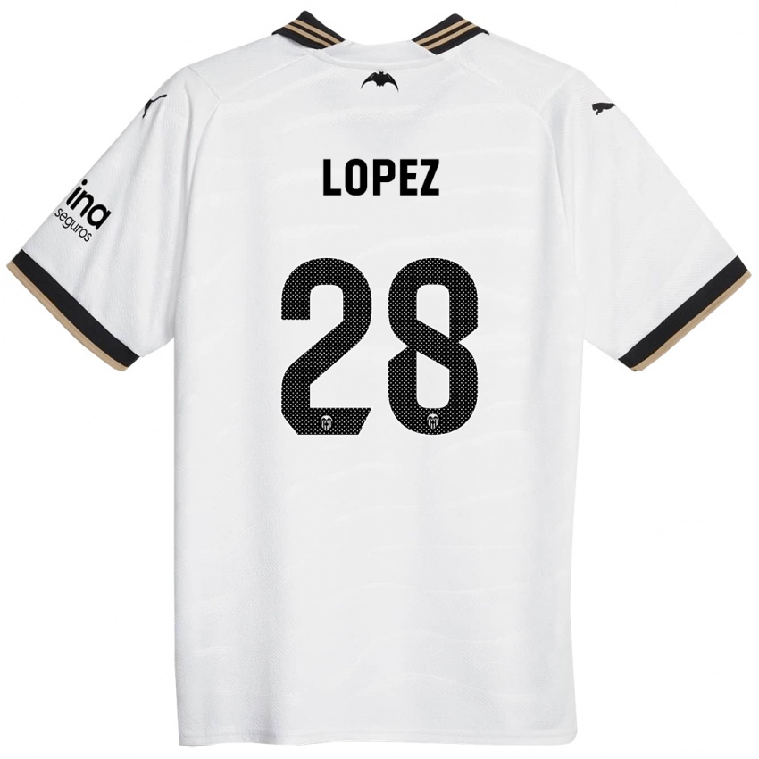 Dětské Saray Lopez #28 Bílý Domů Hráčské Dresy 2023/24 Dres