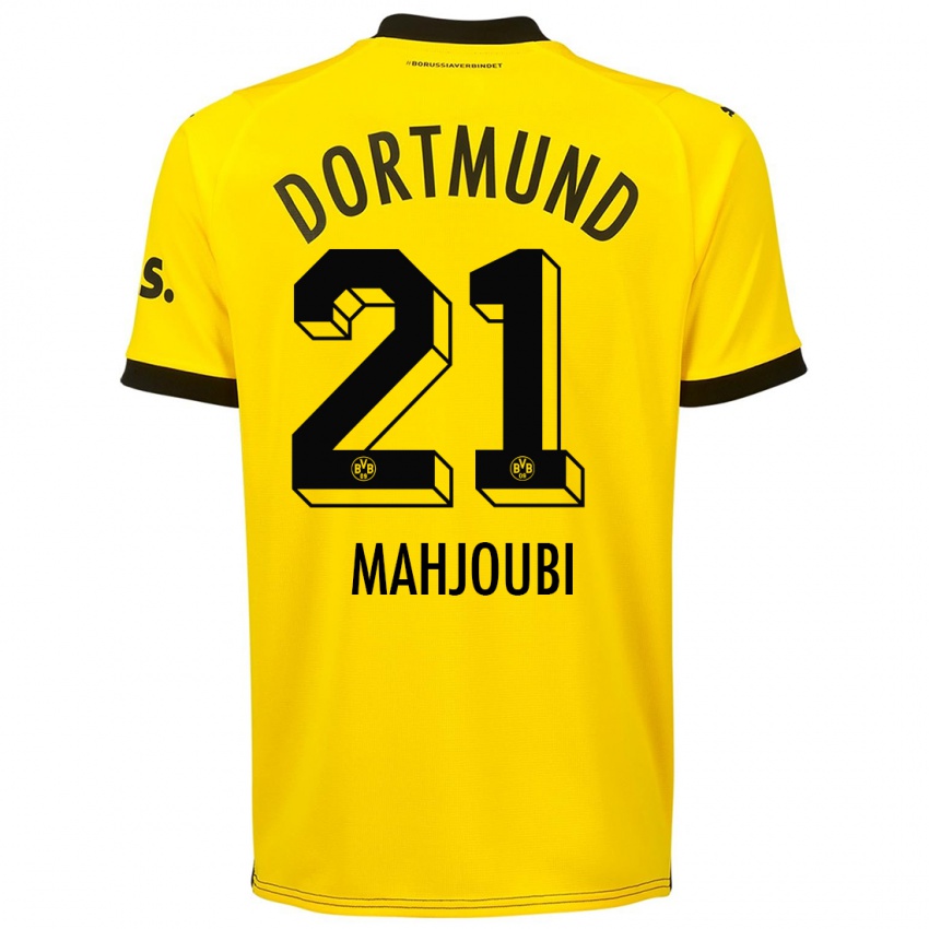 Dětské Anas Mahjoubi #21 Žlutá Domů Hráčské Dresy 2023/24 Dres