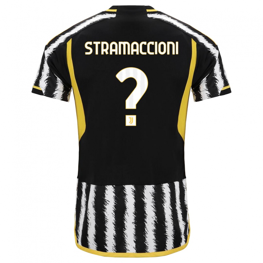 Dětské Diego Stramaccioni #0 Černá Bílá Domů Hráčské Dresy 2023/24 Dres