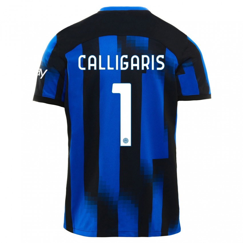 Dětské Alessandro Calligaris #1 Černá Modrá Domů Hráčské Dresy 2023/24 Dres