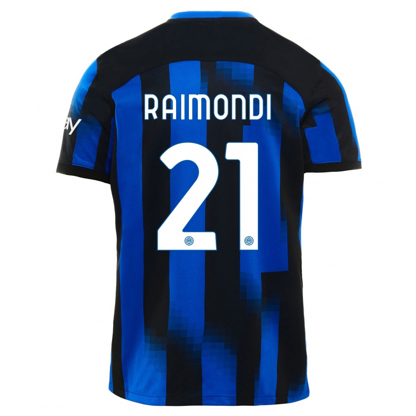 Dětské Paolo Raimondi #21 Černá Modrá Domů Hráčské Dresy 2023/24 Dres