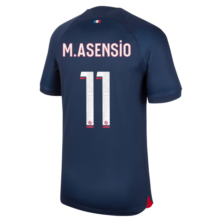 Dětské Marco Asensio #11 Modrá Červená Domů Hráčské Dresy 2023/24 Dres