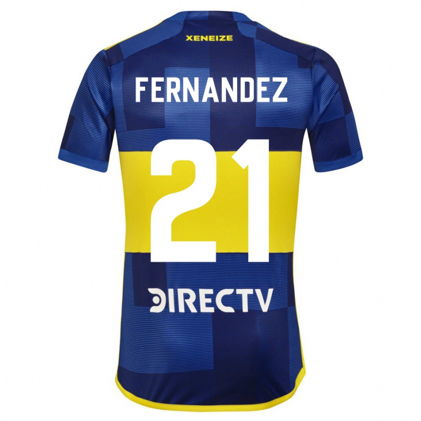Dětské Ezequiel Fernandez #21 Tmavě Modrá Žlutá Domů Hráčské Dresy 2023/24 Dres