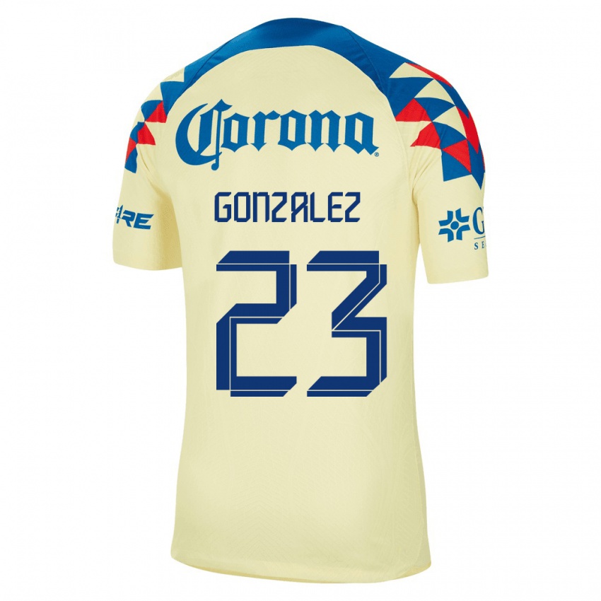 Dětské Itzel Gonzalez #23 Žlutá Domů Hráčské Dresy 2023/24 Dres