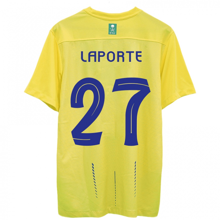 Dětské Aymeric Laporte #27 Žlutá Domů Hráčské Dresy 2023/24 Dres