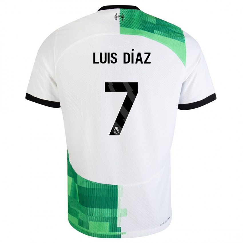 Dětské Luis Diaz #7 Bílá Zelená Daleko Hráčské Dresy 2023/24 Dres