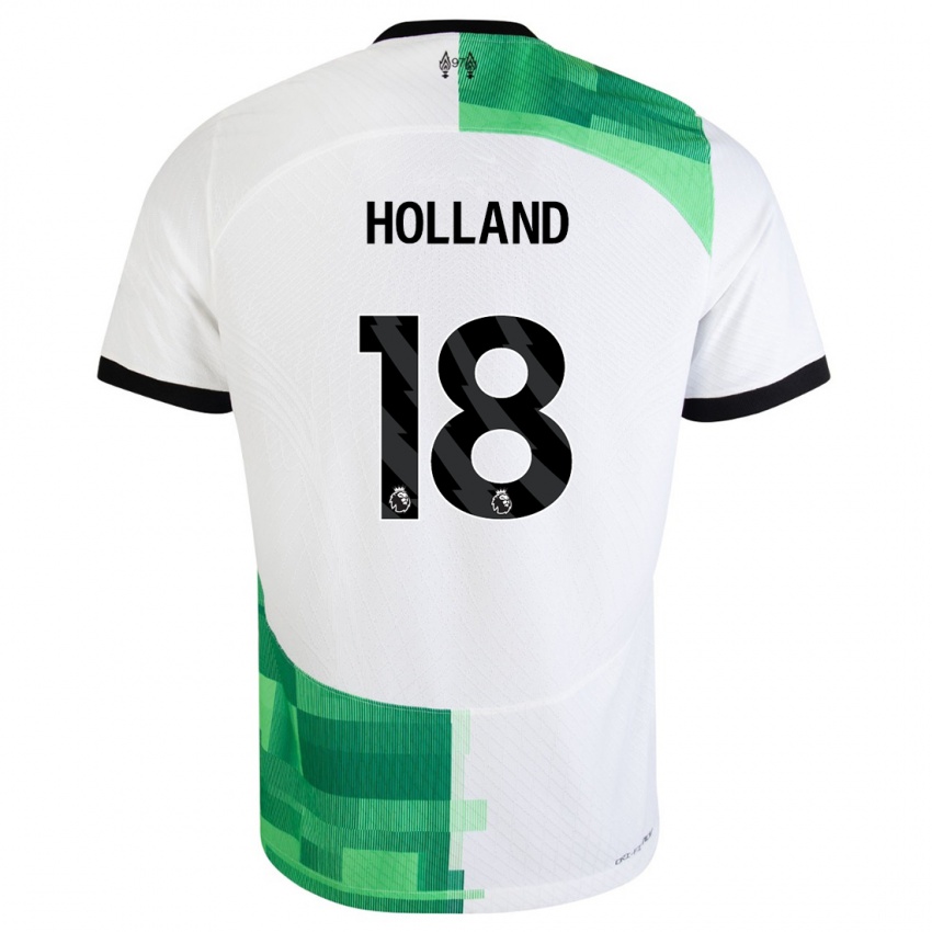 Dětské Ceri Holland #18 Bílá Zelená Daleko Hráčské Dresy 2023/24 Dres