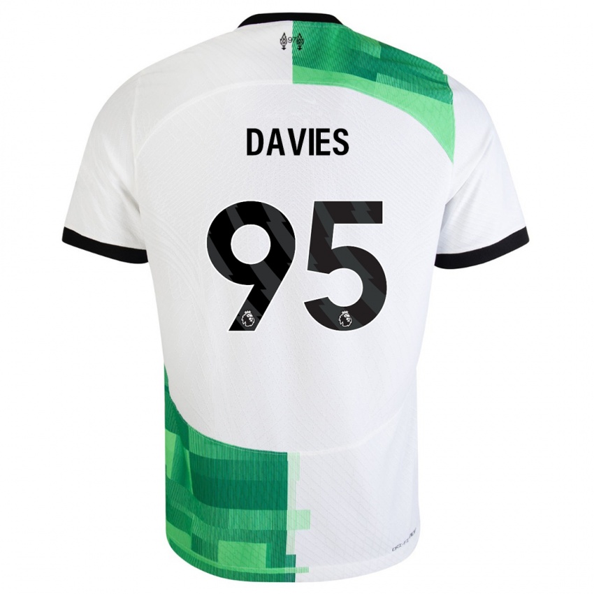 Dětské Harvey Davies #95 Bílá Zelená Daleko Hráčské Dresy 2023/24 Dres