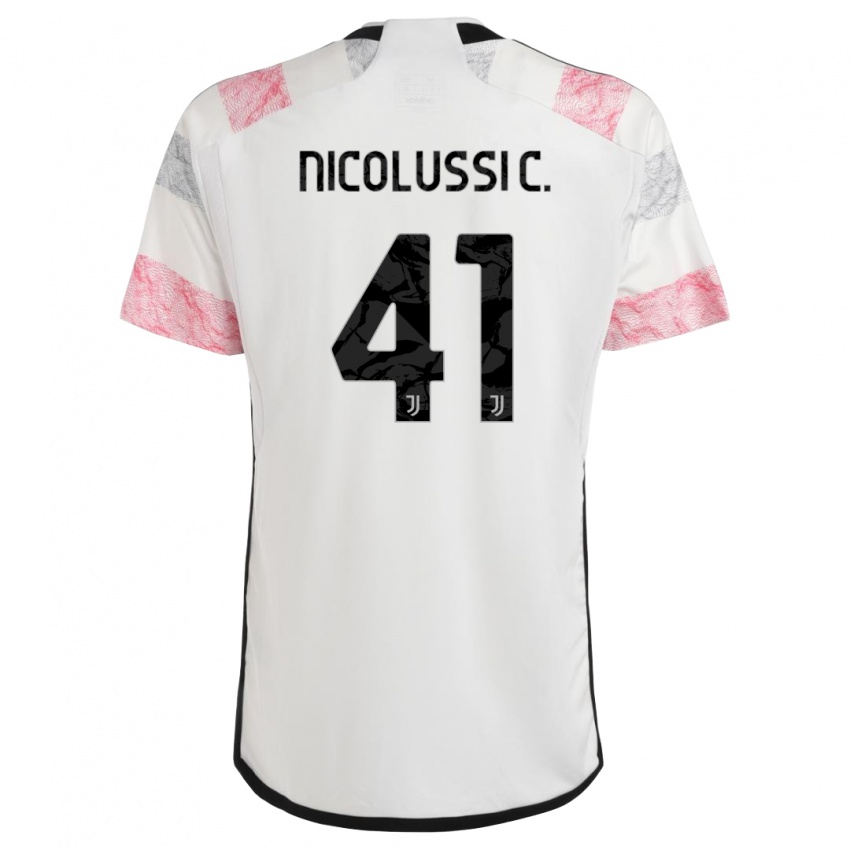 Dětské Hans Nicolussi Caviglia #41 Bílá Růžová Daleko Hráčské Dresy 2023/24 Dres