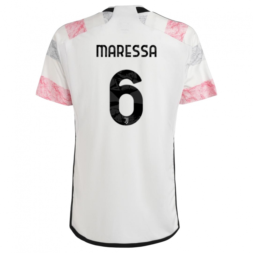 Dětské Tommaso Maressa #6 Bílá Růžová Daleko Hráčské Dresy 2023/24 Dres