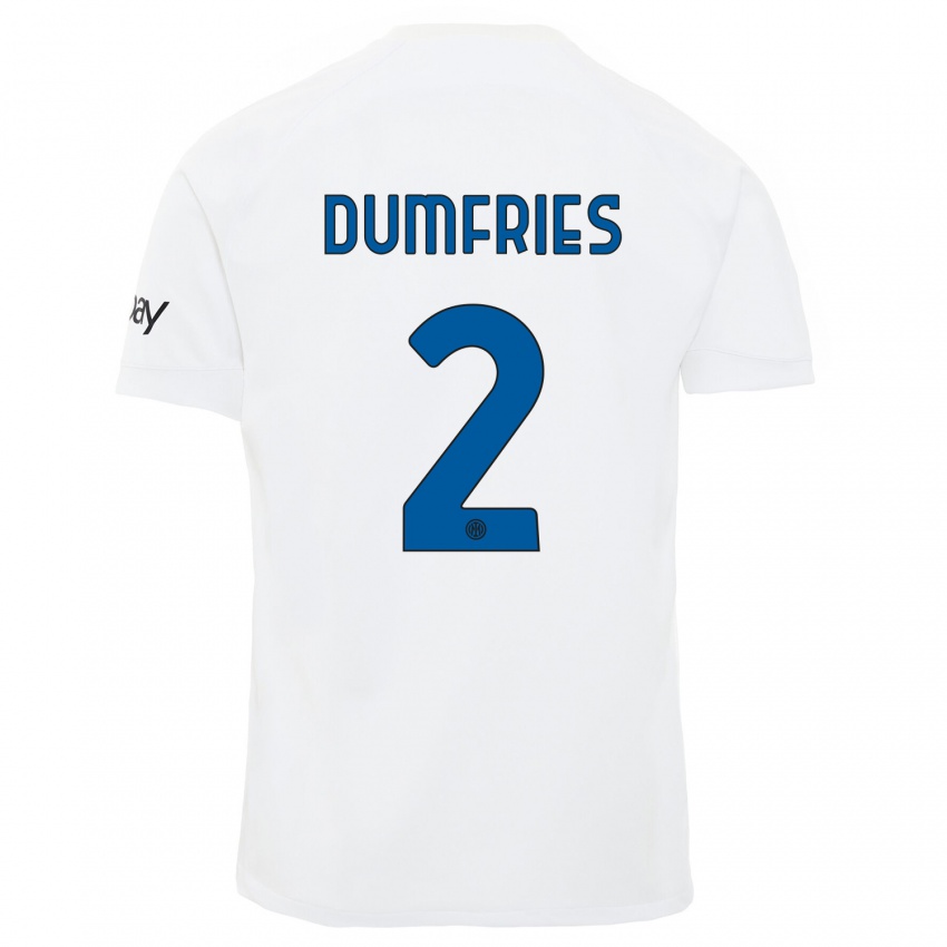Dětské Denzel Dumfries #2 Bílý Daleko Hráčské Dresy 2023/24 Dres