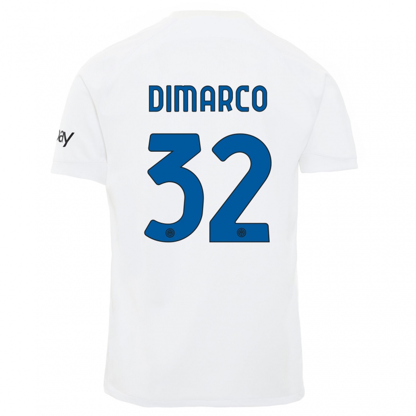 Dětské Federico Dimarco #32 Bílý Daleko Hráčské Dresy 2023/24 Dres