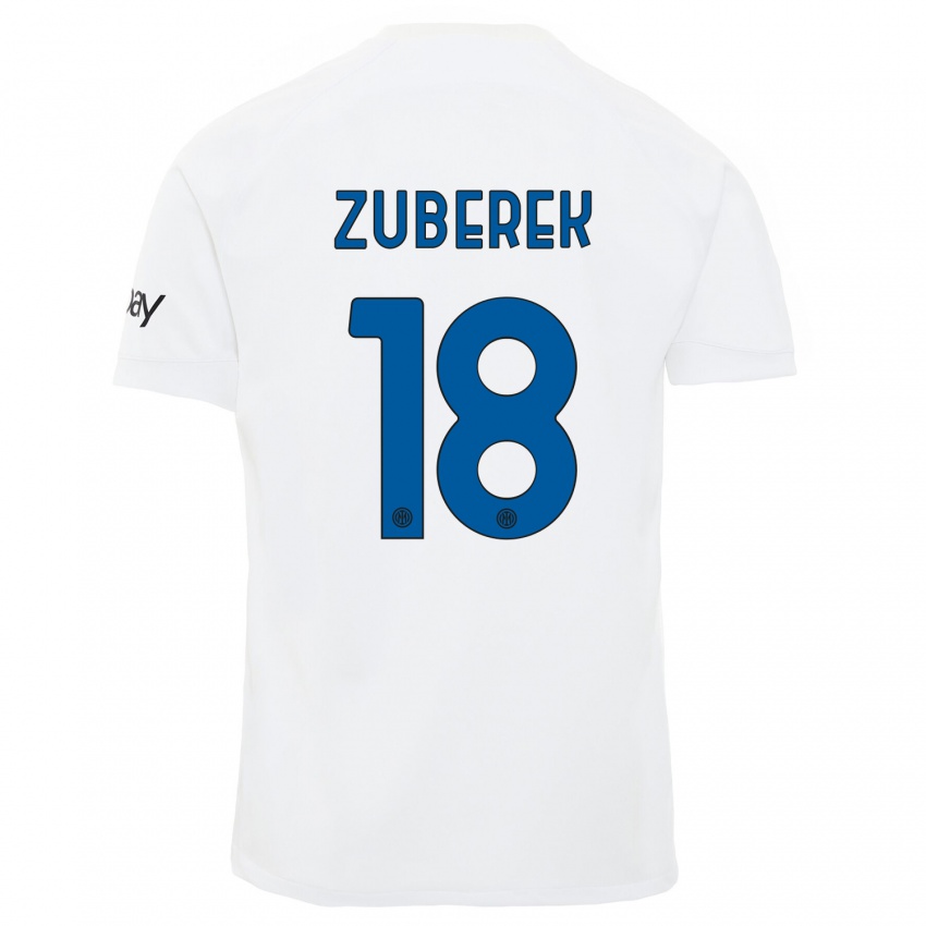 Dětské Jan Zuberek #18 Bílý Daleko Hráčské Dresy 2023/24 Dres