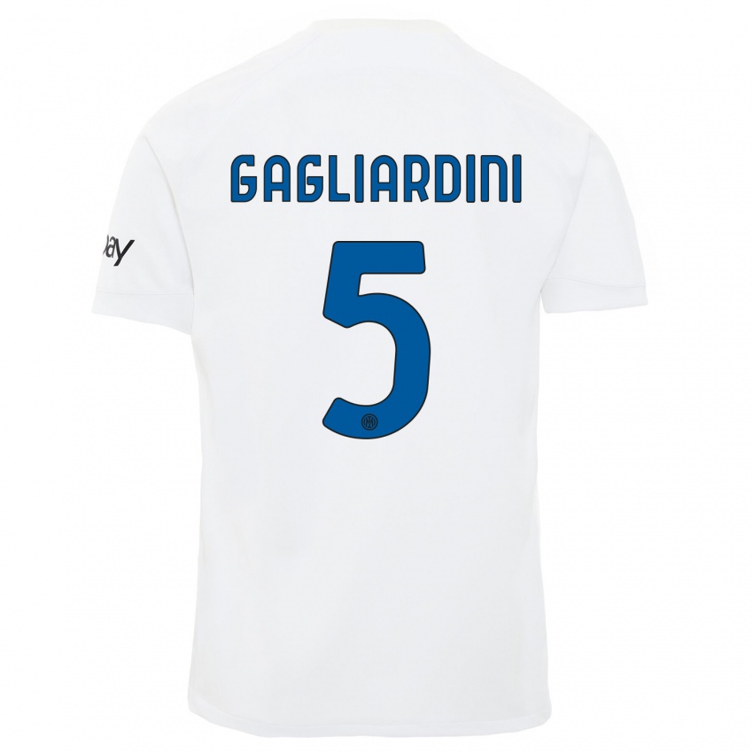 Dětské Roberto Gagliardini #5 Bílý Daleko Hráčské Dresy 2023/24 Dres