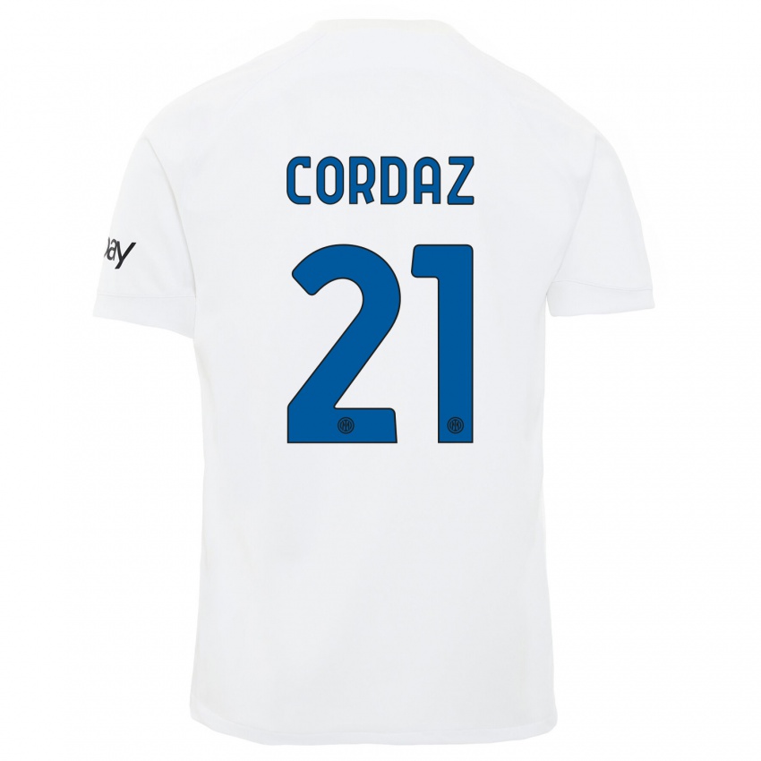 Dětské Alex Cordaz #21 Bílý Daleko Hráčské Dresy 2023/24 Dres