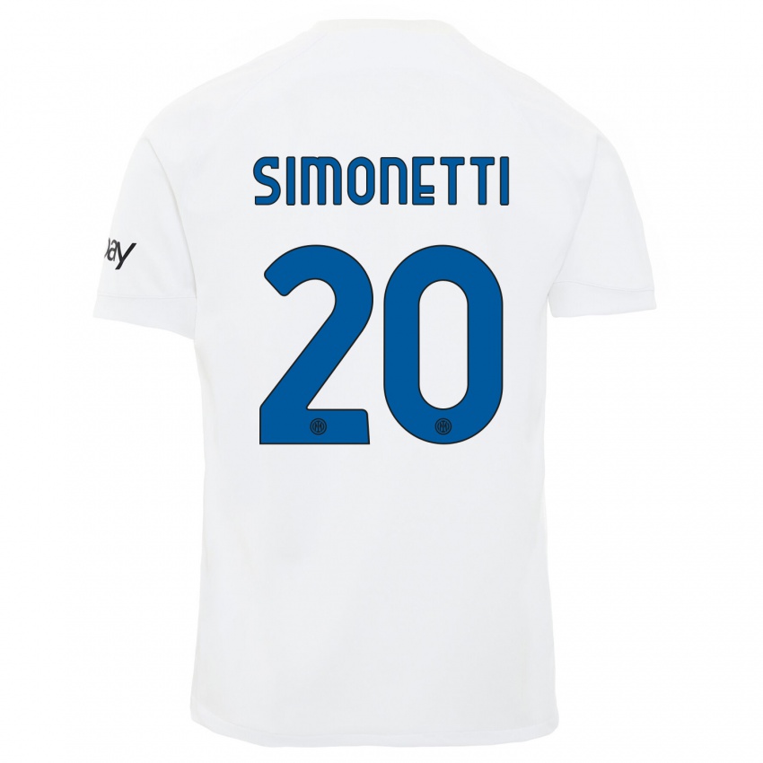 Dětské Flaminia Simonetti #20 Bílý Daleko Hráčské Dresy 2023/24 Dres