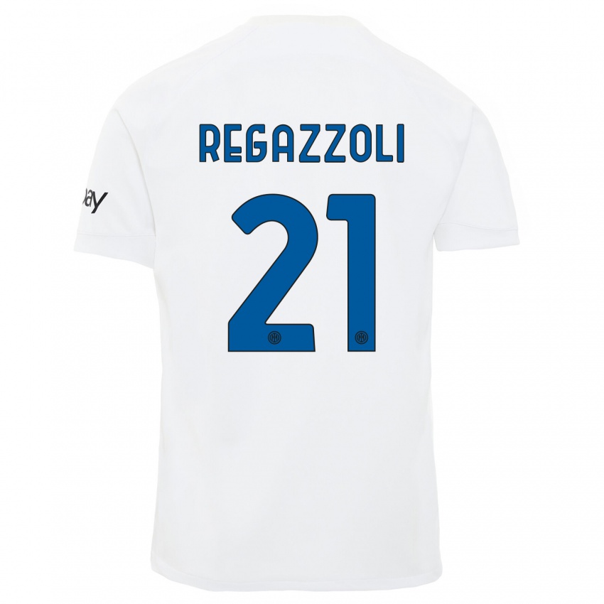 Dětské Alice Regazzoli #21 Bílý Daleko Hráčské Dresy 2023/24 Dres