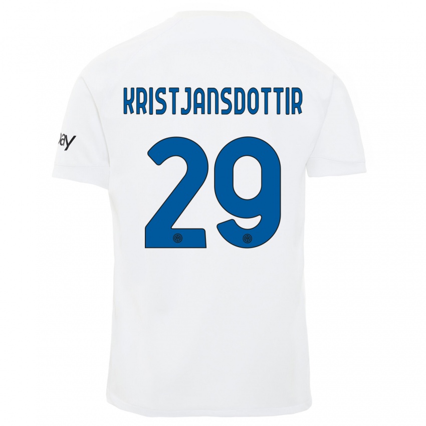 Dětské Anna Bjork Kristjansdottir #29 Bílý Daleko Hráčské Dresy 2023/24 Dres
