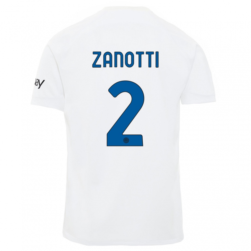 Dětské Mattia Zanotti #2 Bílý Daleko Hráčské Dresy 2023/24 Dres
