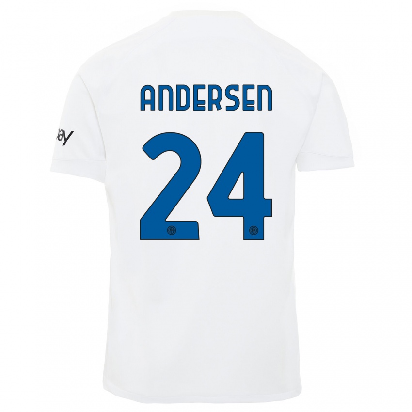 Dětské Silas Andersen #24 Bílý Daleko Hráčské Dresy 2023/24 Dres