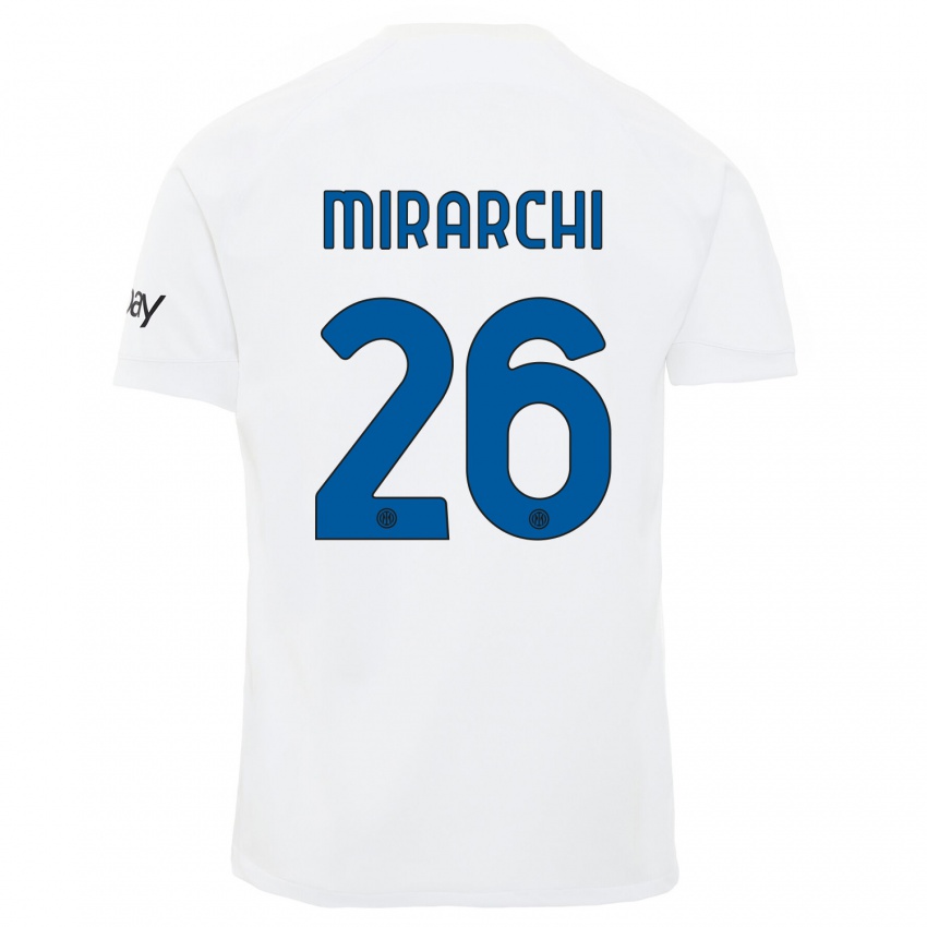 Dětské Mattia Mirarchi #26 Bílý Daleko Hráčské Dresy 2023/24 Dres