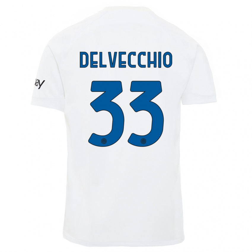 Dětské Gabriele Delvecchio #33 Bílý Daleko Hráčské Dresy 2023/24 Dres