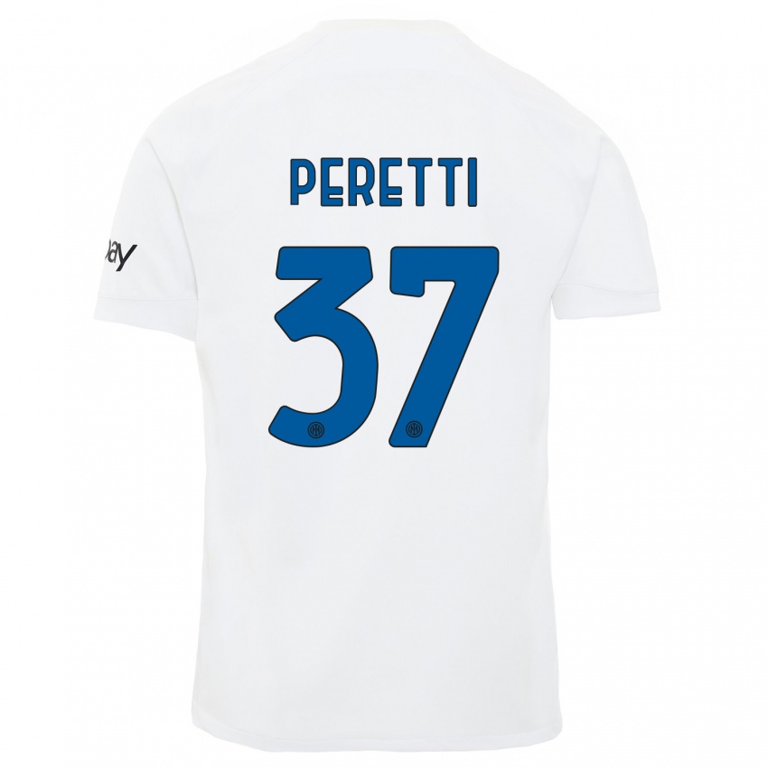 Dětské Lorenzo Peretti #37 Bílý Daleko Hráčské Dresy 2023/24 Dres