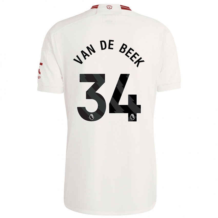 Dětské Donny Van De Beek #34 Bílý Třetí Hráčské Dresy 2023/24 Dres