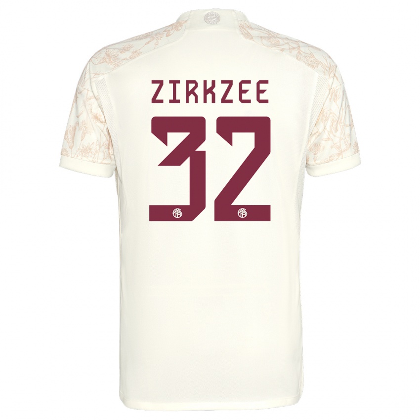 Dětské Joshua Zirkzee #32 Off White Třetí Hráčské Dresy 2023/24 Dres