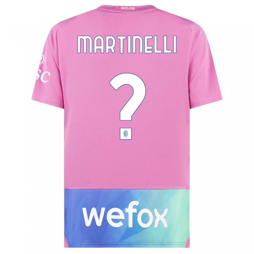Dětské Riccardo Martinelli #0 Růžová Fialová Třetí Hráčské Dresy 2023/24 Dres