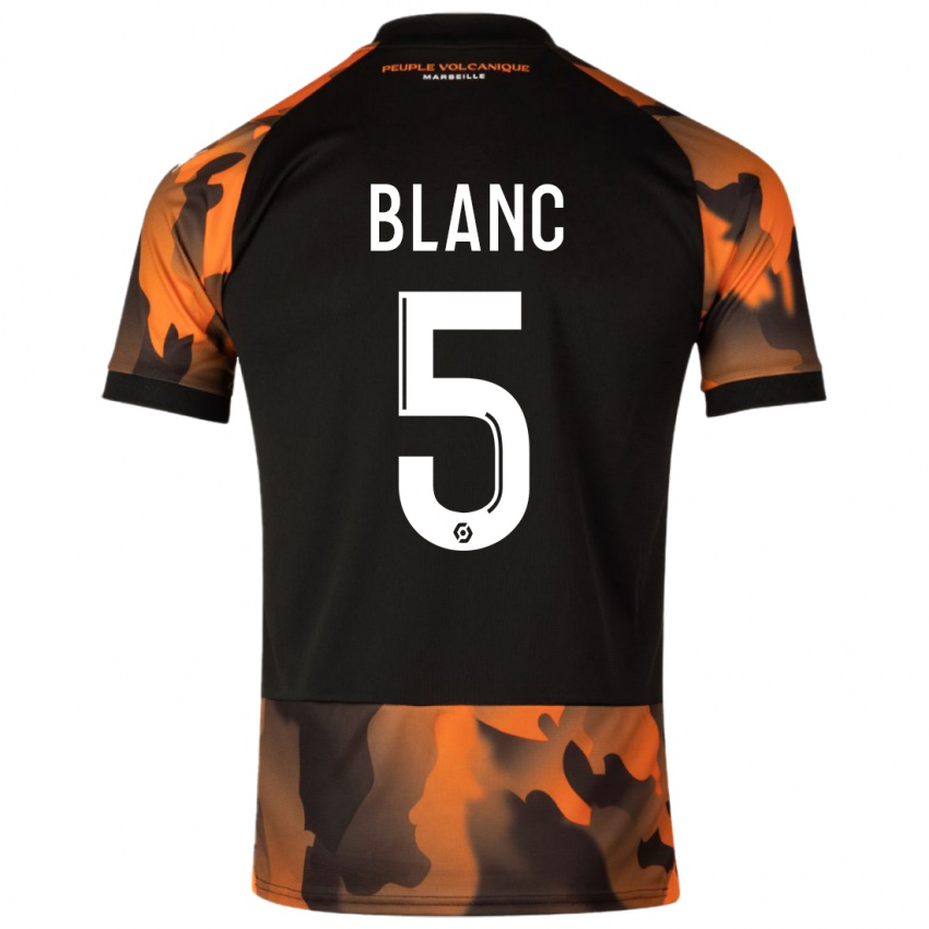 Dětské Amandine Blanc #5 Černá Oranžová Třetí Hráčské Dresy 2023/24 Dres