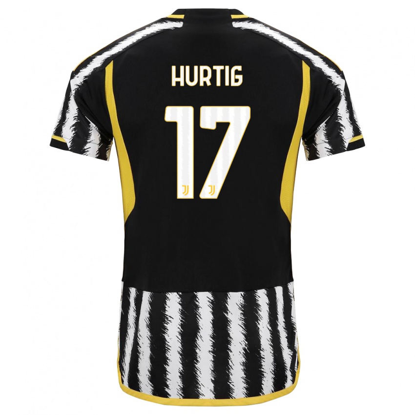 Pánské Lina Hurtig #17 Černá Bílá Domů Hráčské Dresy 2023/24 Dres