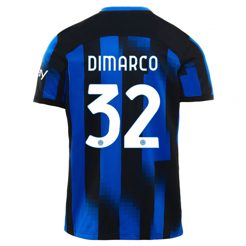 Pánské Federico Dimarco #32 Černá Modrá Domů Hráčské Dresy 2023/24 Dres