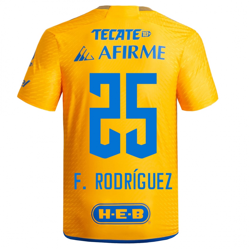 Pánské Felipe Rodríguez #25 Žlutá Domů Hráčské Dresy 2023/24 Dres