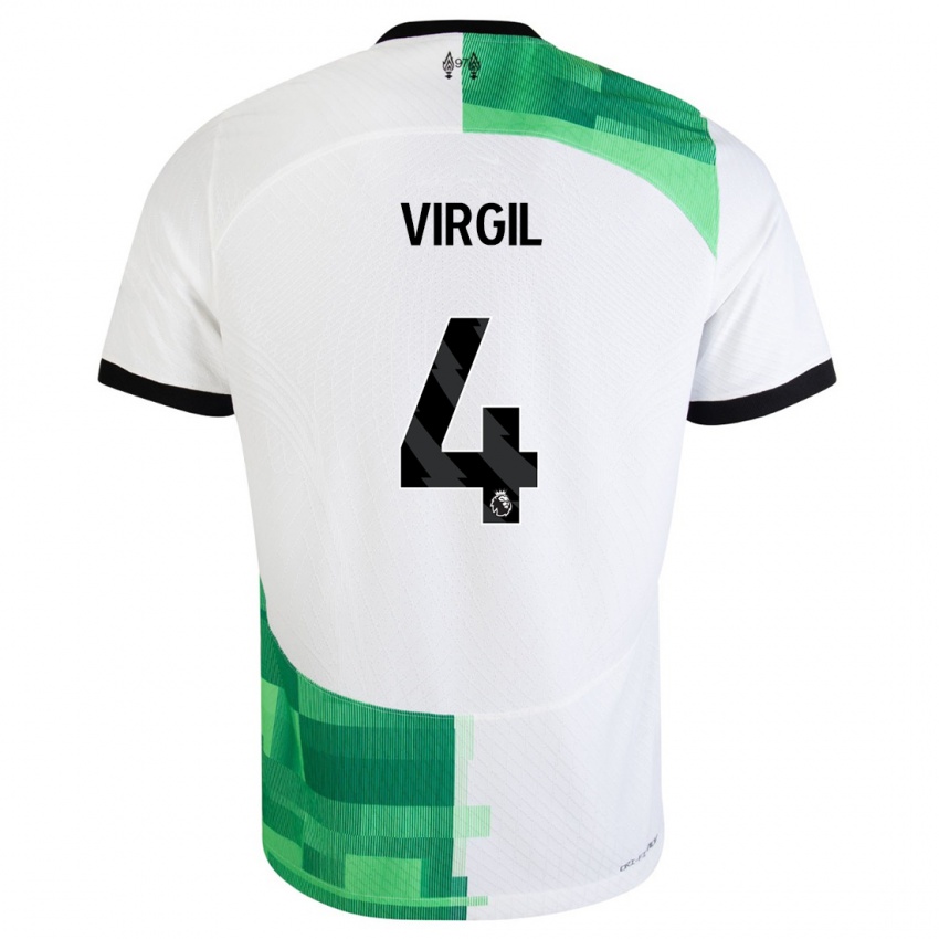 Pánské Virgil Van Dijk #4 Bílá Zelená Daleko Hráčské Dresy 2023/24 Dres