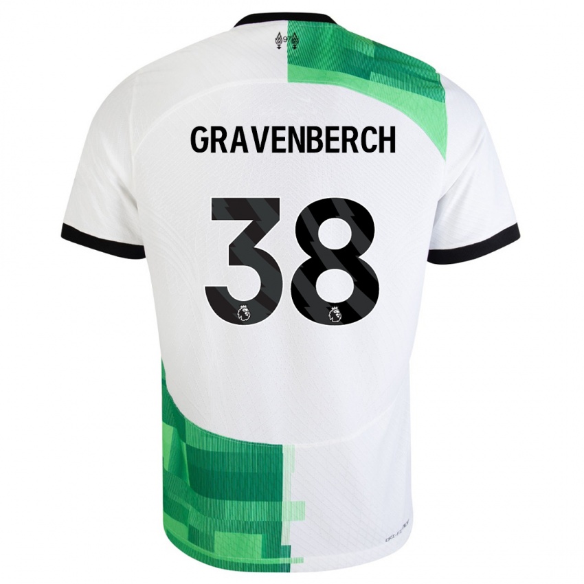Pánské Ryan Gravenberch #38 Bílá Zelená Daleko Hráčské Dresy 2023/24 Dres