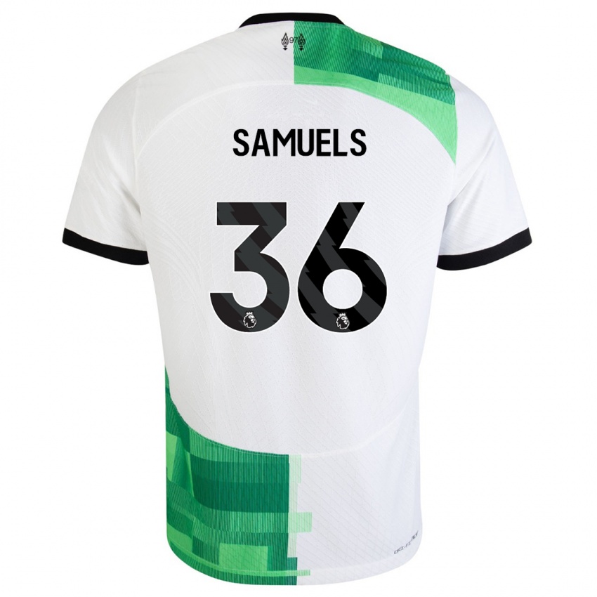 Pánské Kerron Samuels #36 Bílá Zelená Daleko Hráčské Dresy 2023/24 Dres
