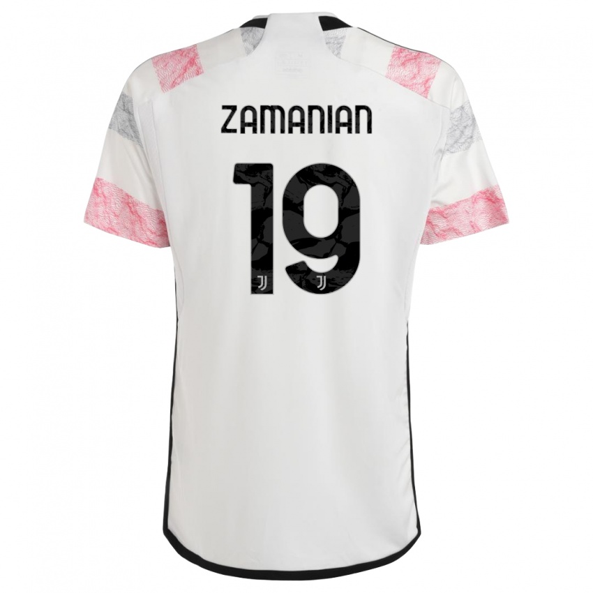 Pánské Annahita Zamanian #19 Bílá Růžová Daleko Hráčské Dresy 2023/24 Dres
