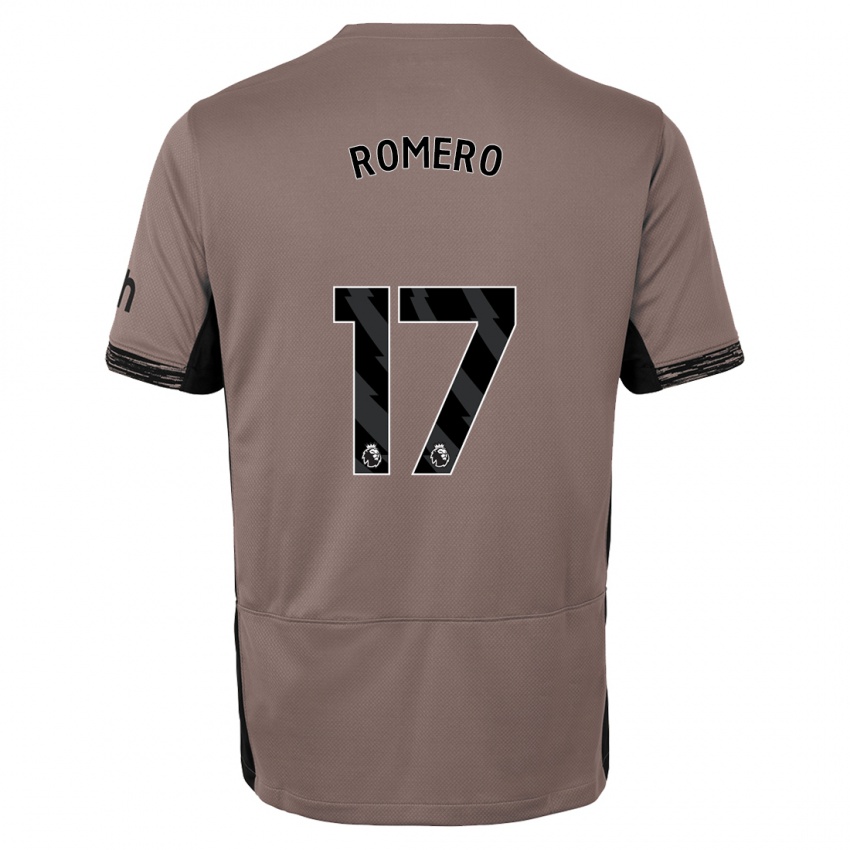 Pánské Cristian Romero #17 Tmavě Béžová Třetí Hráčské Dresy 2023/24 Dres