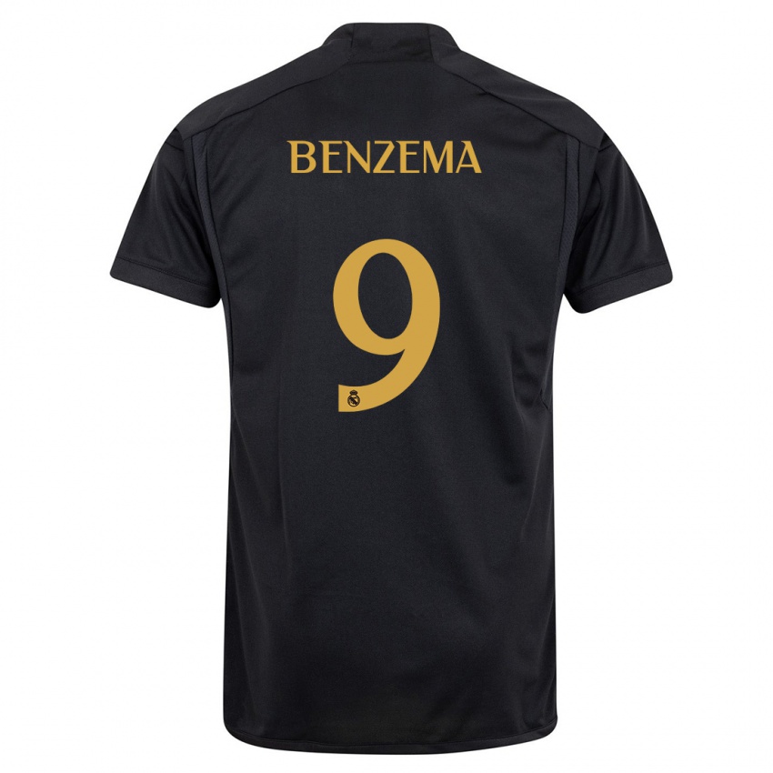 Pánské Karim Benzema #9 Černá Třetí Hráčské Dresy 2023/24 Dres