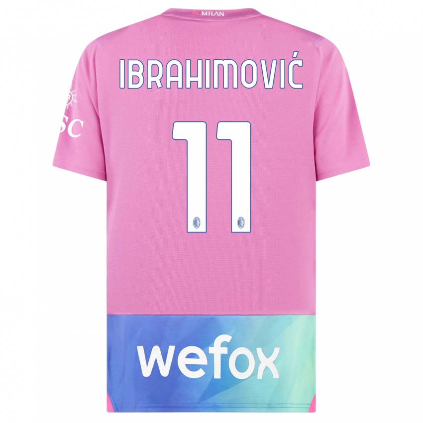 Pánské Zlatan Ibrahimovic #11 Růžová Fialová Třetí Hráčské Dresy 2023/24 Dres
