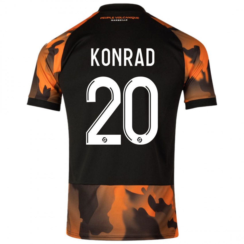 Pánské Konrad De La Fuente #20 Černá Oranžová Třetí Hráčské Dresy 2023/24 Dres
