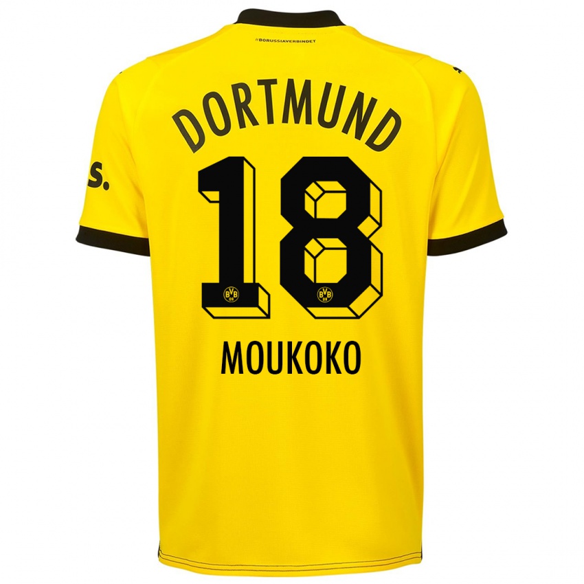 Dámské Youssoufa Moukoko #18 Žlutá Domů Hráčské Dresy 2023/24 Dres