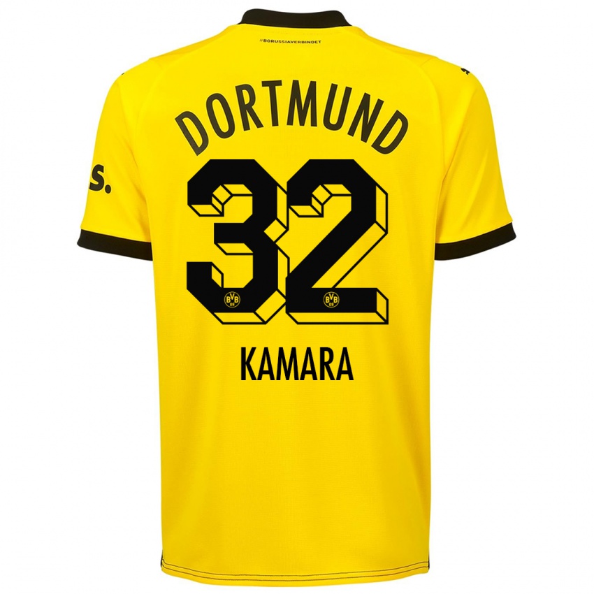Dámské Abdoulaye Kamara #32 Žlutá Domů Hráčské Dresy 2023/24 Dres