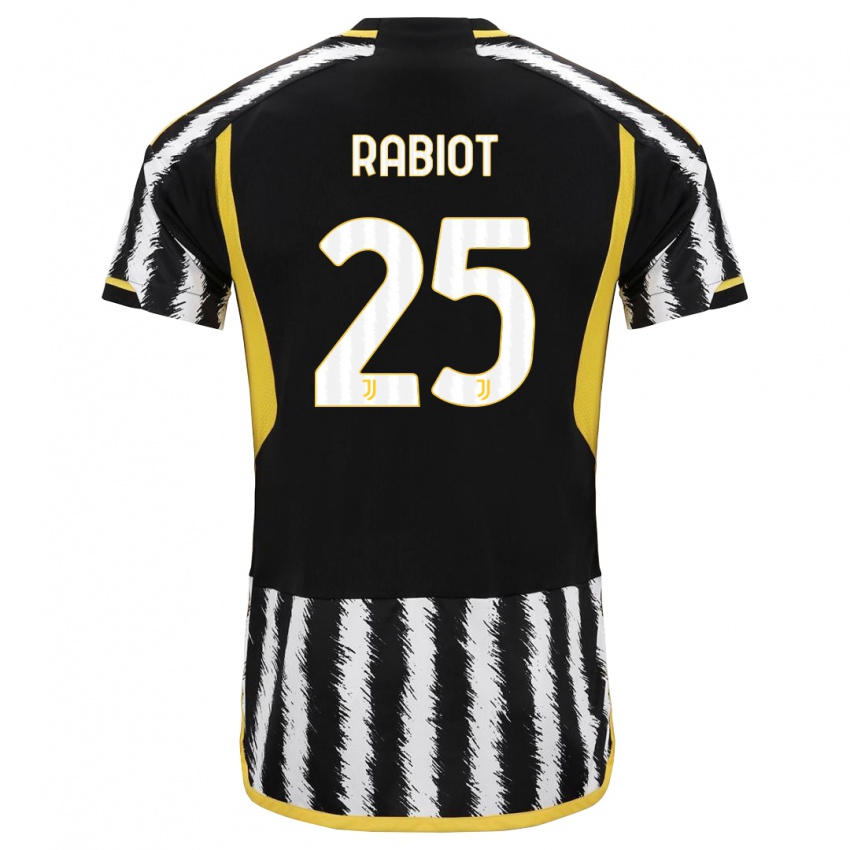 Dámské Adrien Rabiot #25 Černá Bílá Domů Hráčské Dresy 2023/24 Dres