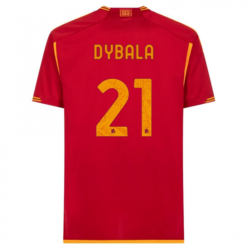 Dámské Paulo Dybala #21 Červené Domů Hráčské Dresy 2023/24 Dres