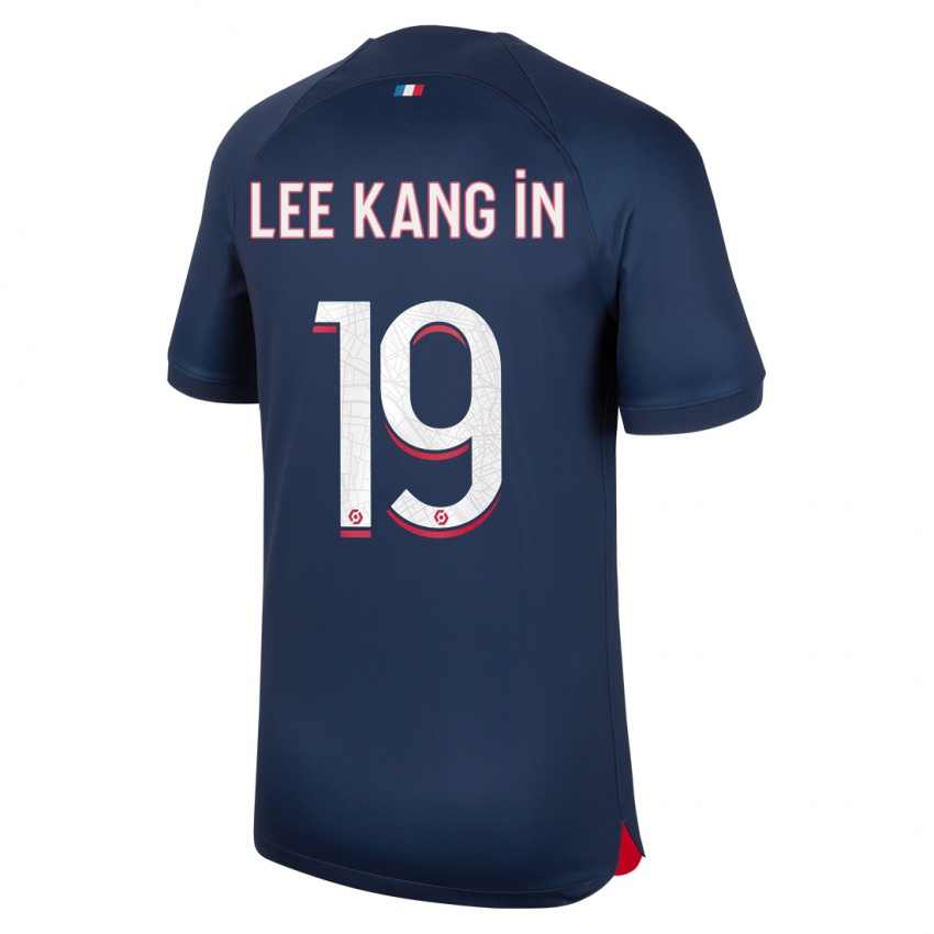 Dámské Kang-In Lee #19 Modrá Červená Domů Hráčské Dresy 2023/24 Dres