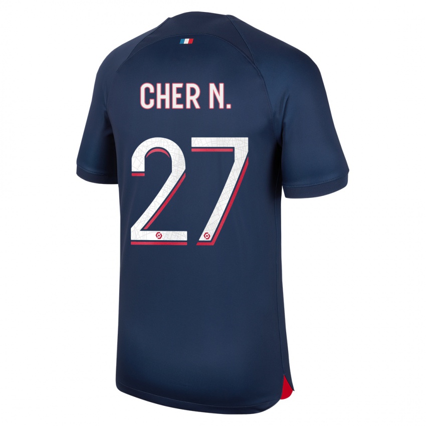 Dámské Cher Ndour #27 Modrá Červená Domů Hráčské Dresy 2023/24 Dres